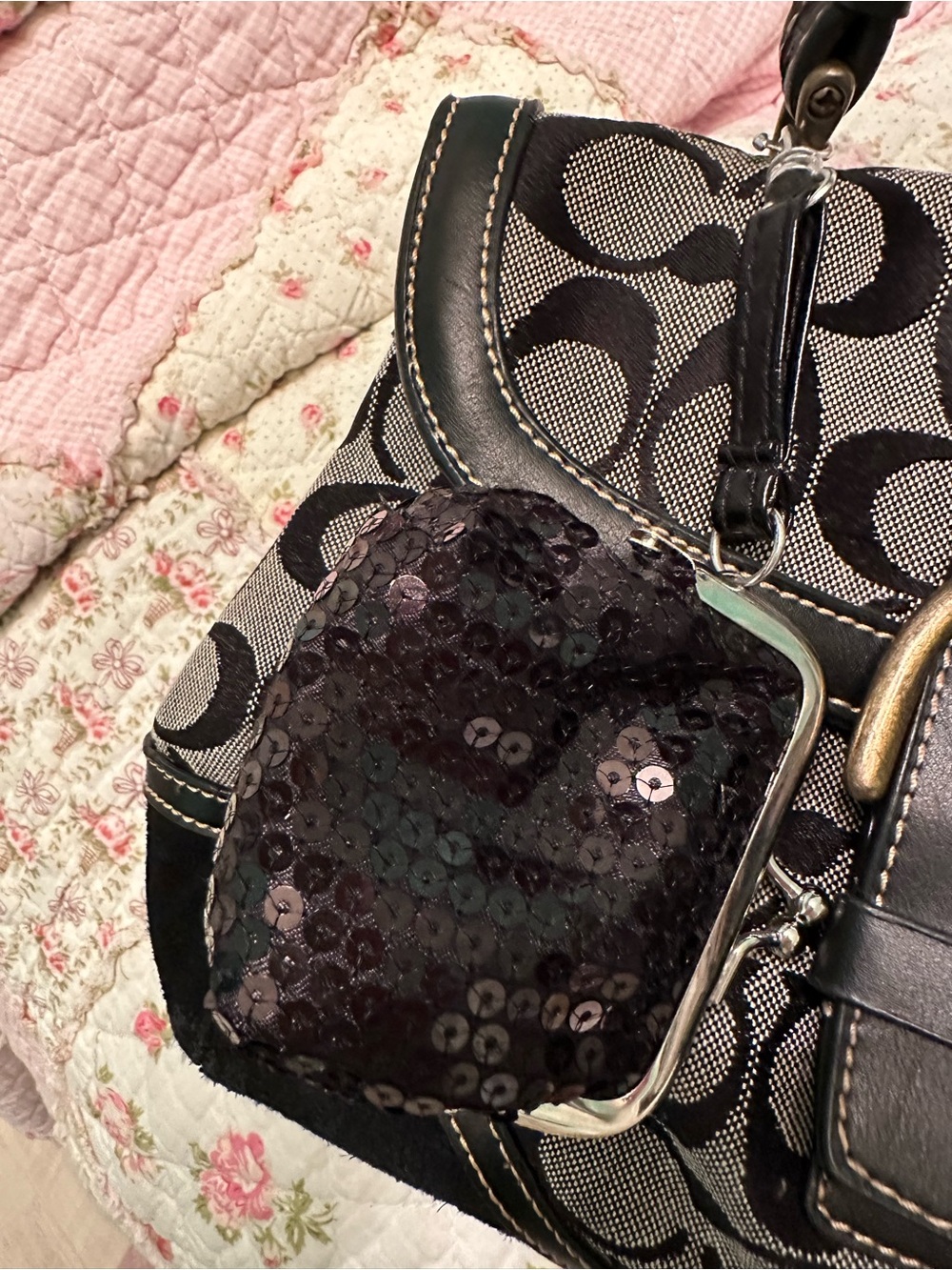 🤍 Y2K Sequin Clip-On Coin Pouch ✨